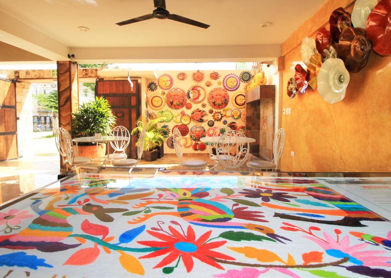 Papagayo Hotel Boutique Playa del Carmen Exterior photo A floor painted with the technique